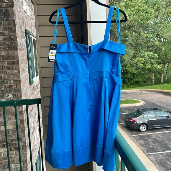 Karl Lagerfeld Blue and Gold A-Line Mini Dress - Picture 5 of 17